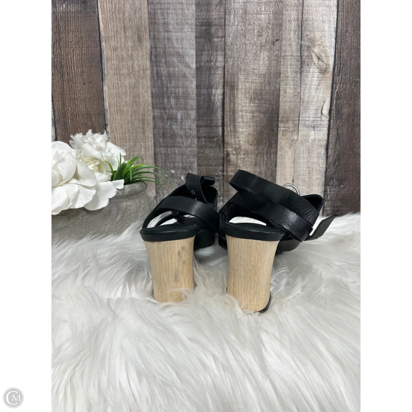Sandals Heels Block By Cme In Black & Silver, Size: 9