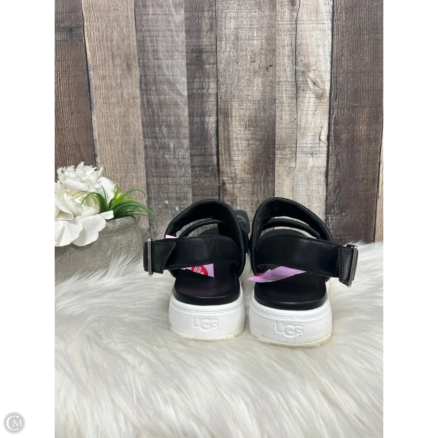 Sandals Designer By Ugg In Black, Size: 8.5