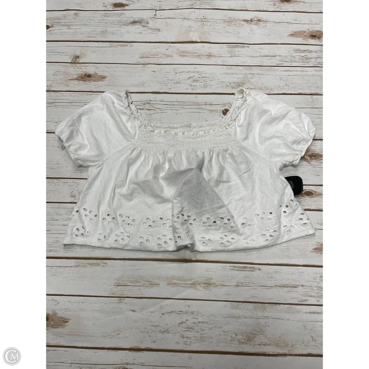 Top Short Sleeve By American Eagle In White, Size: Xs