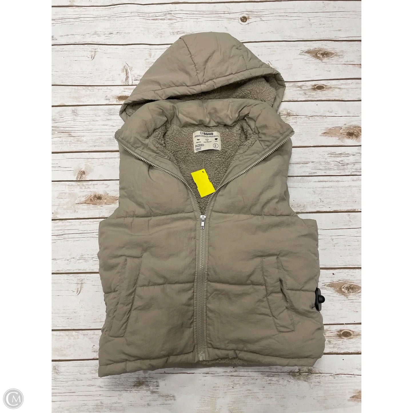 Vest Puffer & Quilted By Ci Sono In Tan, Size: S