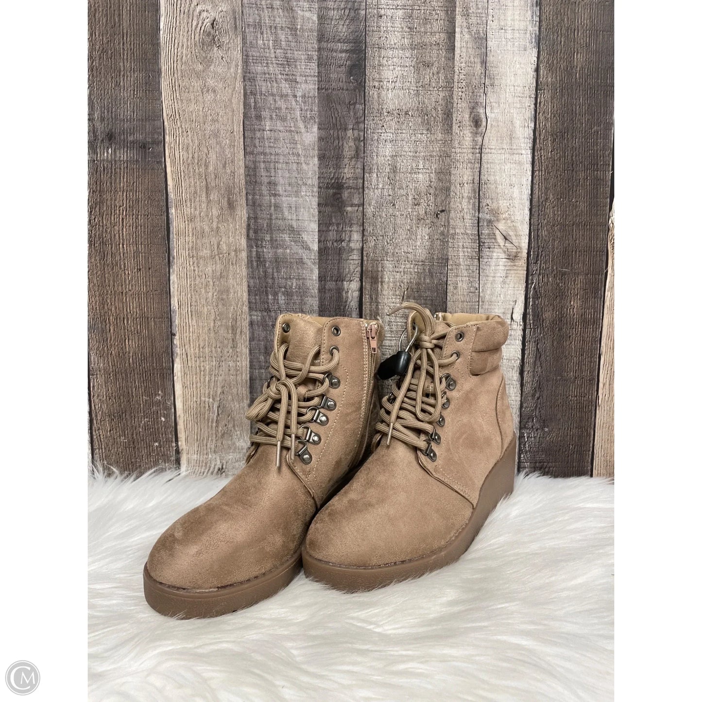 Boots Ankle Heels By Cme In Tan, Size: 9