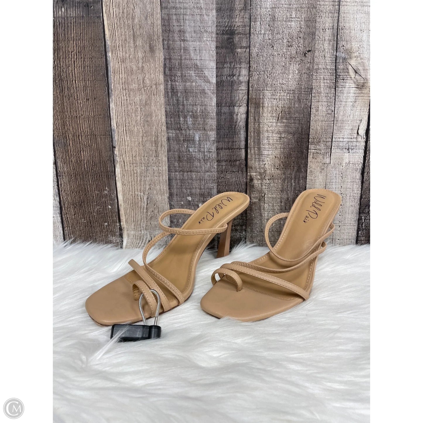Sandals Heels Stiletto By Cme In Beige, Size: 9.5