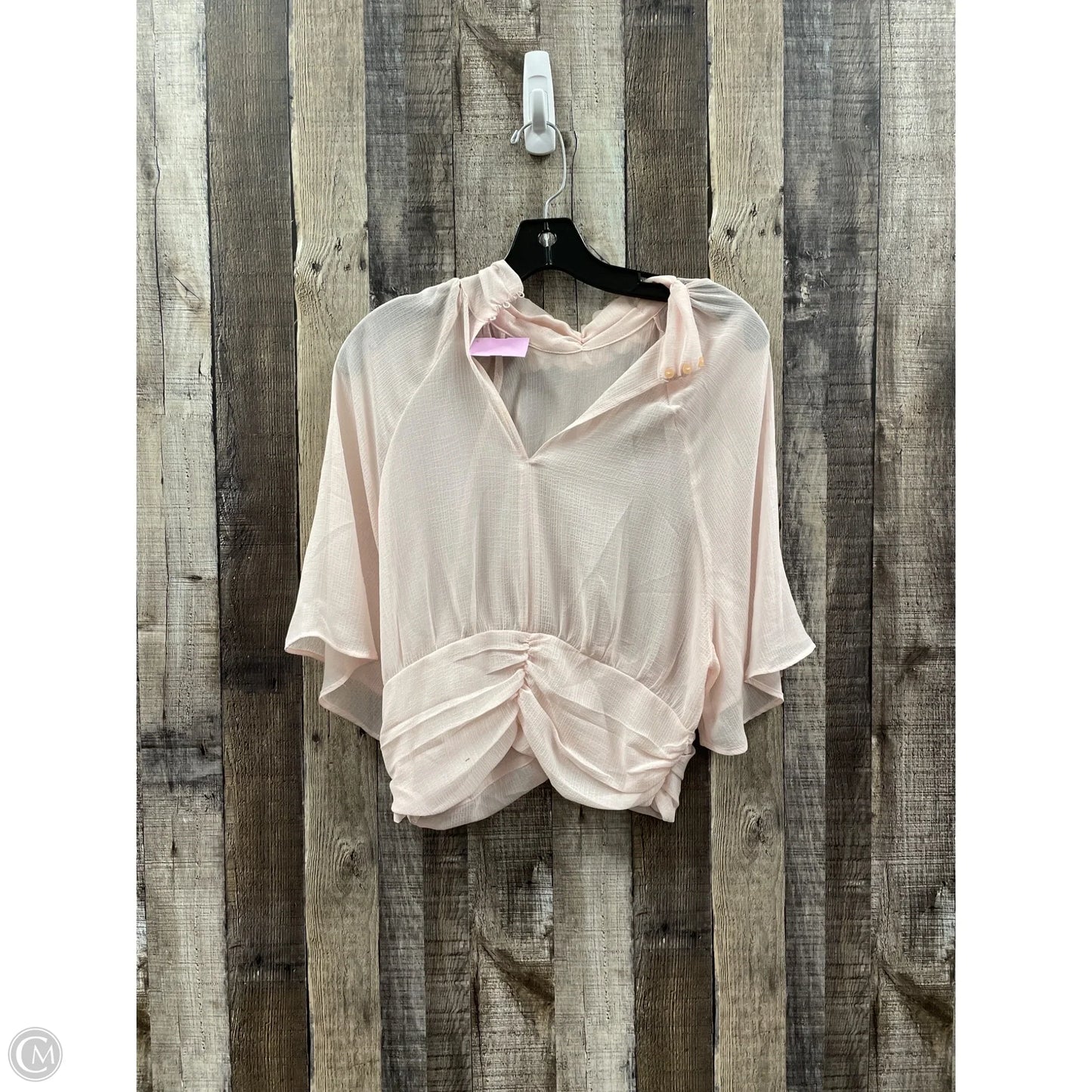 Top Short Sleeve By Zara In Pink, Size: L