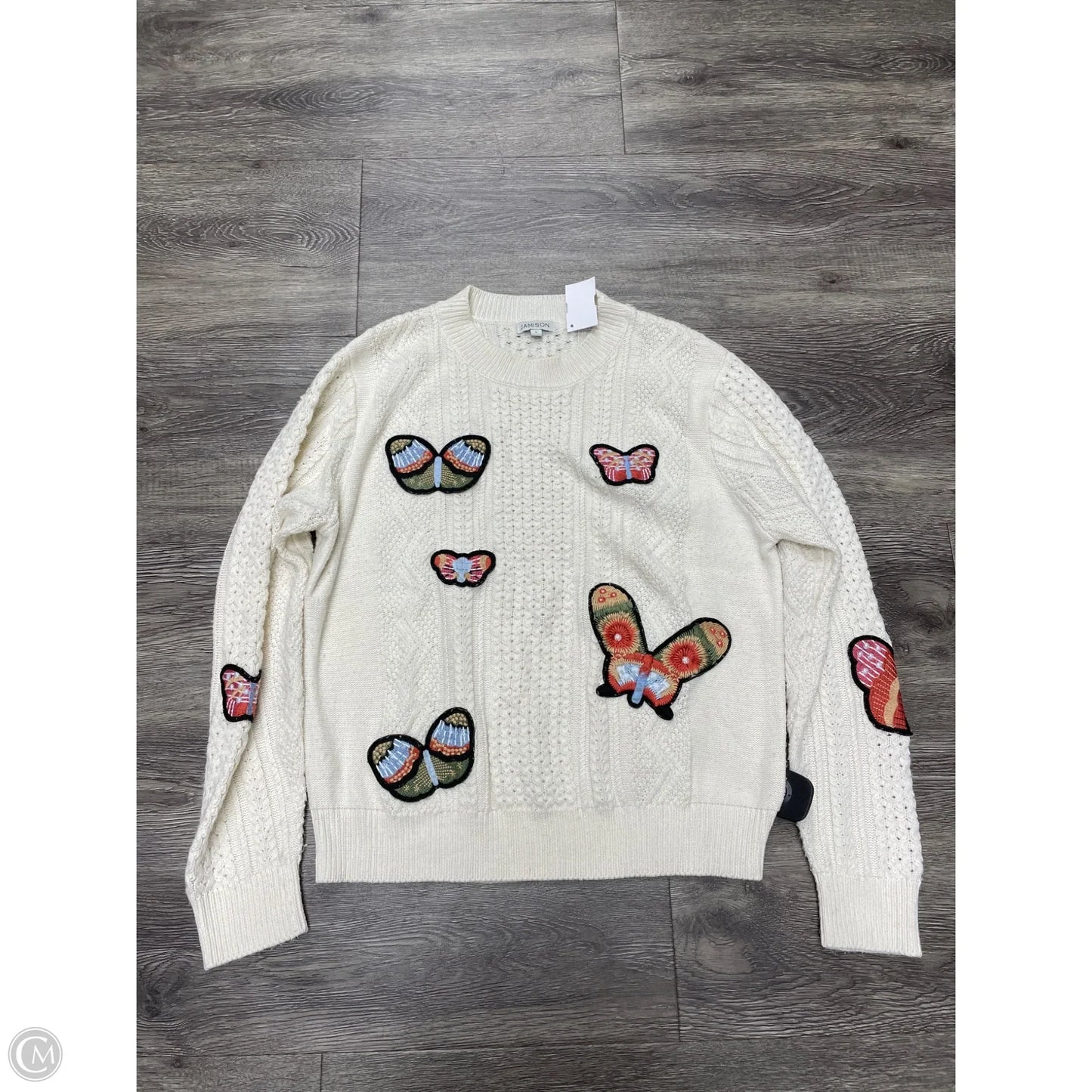 Sweater By Cme In Cream, Size: L