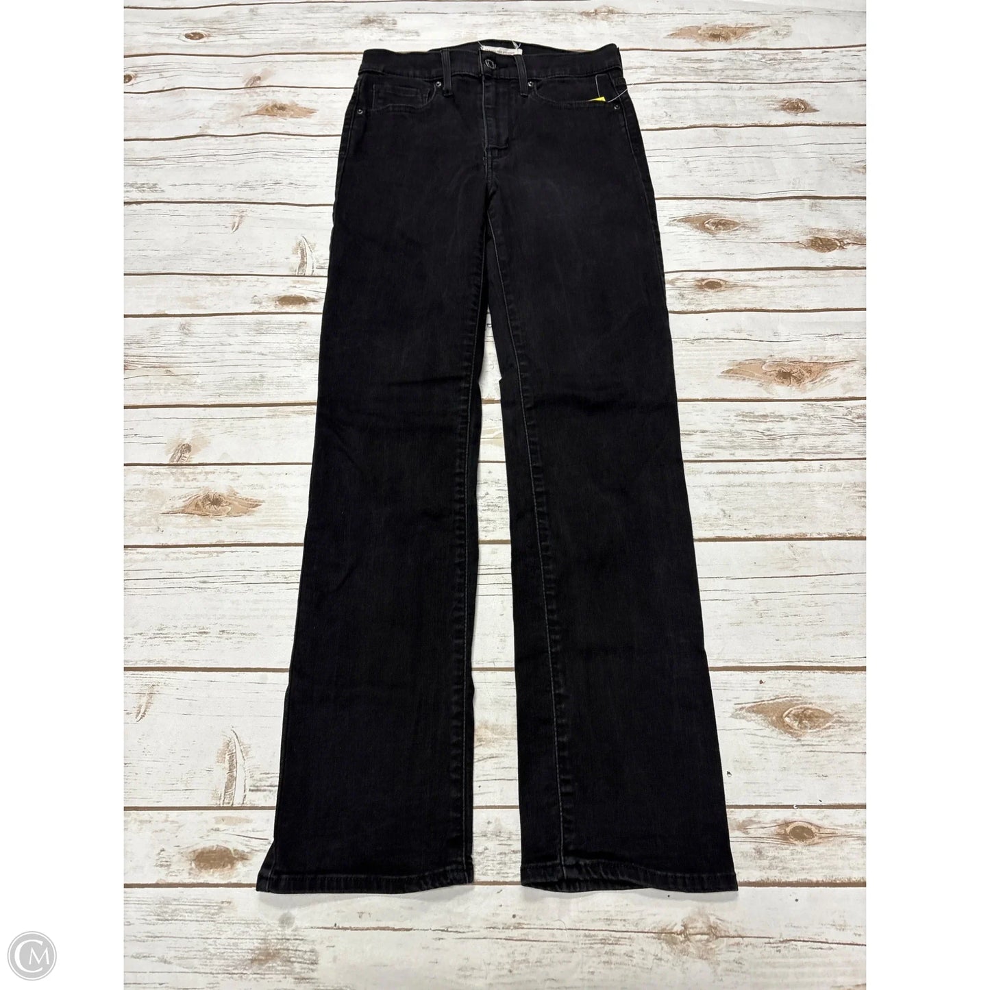 Jeans Straight By Levis In Black Denim, Size: 4