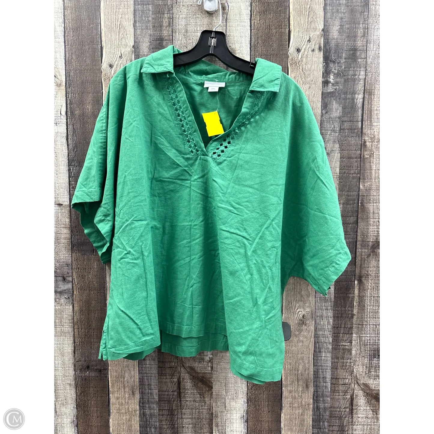 Top Short Sleeve By Liz Claiborne In Green, Size: Xxl