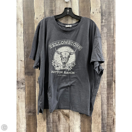 Top Short Sleeve By Maurices In Grey, Size: 3x