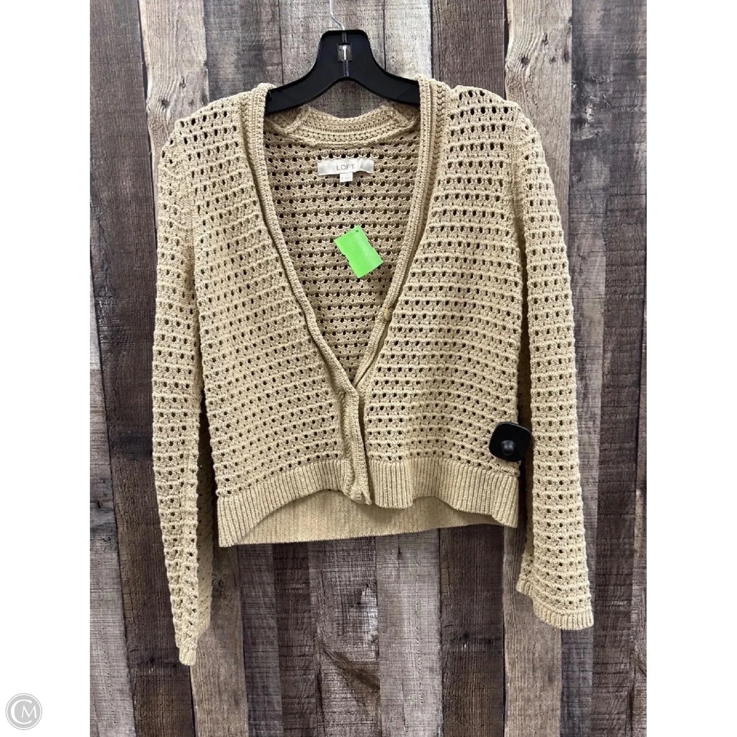 Sweater Cardigan By Loft In Beige, Size: S