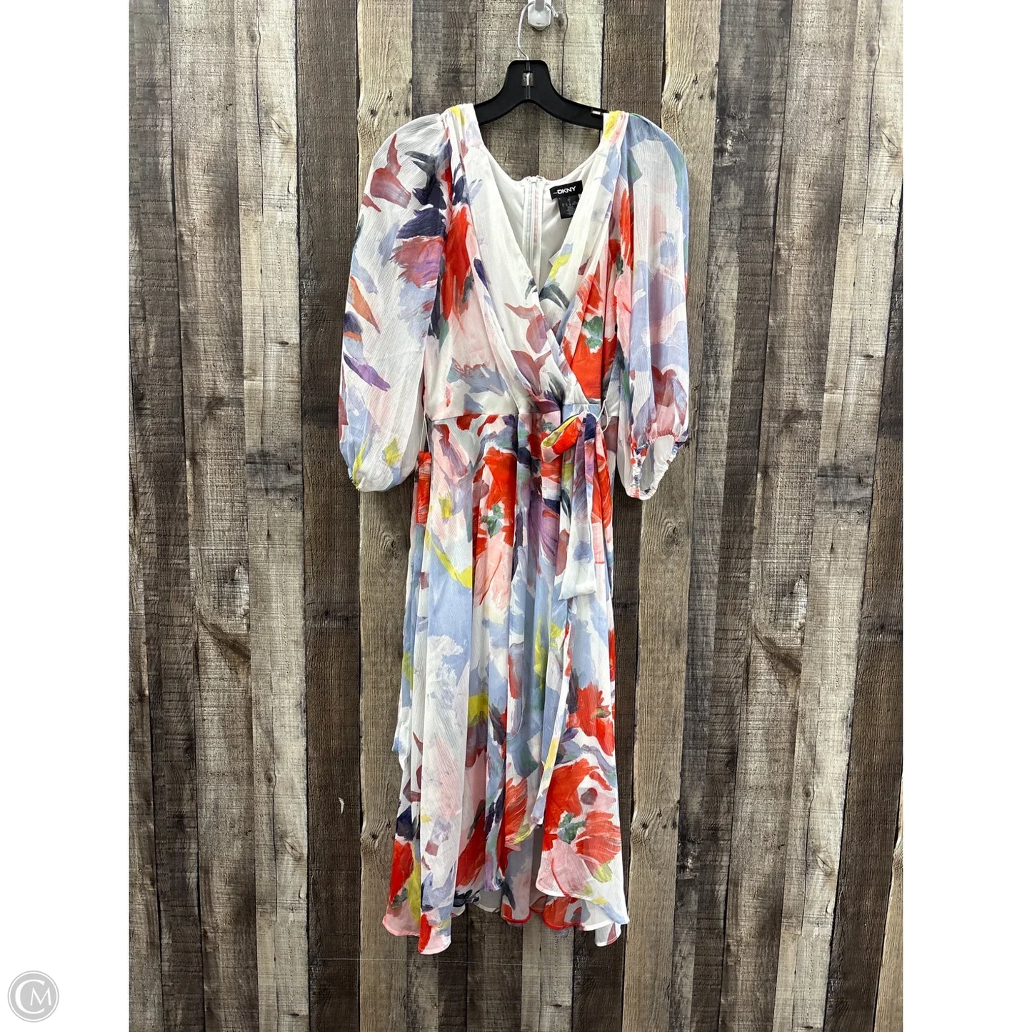 Dress Party Midi By Dkny In Floral Print, Size: L