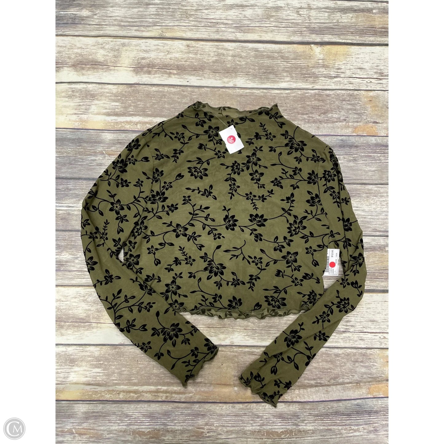 Top Long Sleeve By Cmf In Green, Size: M