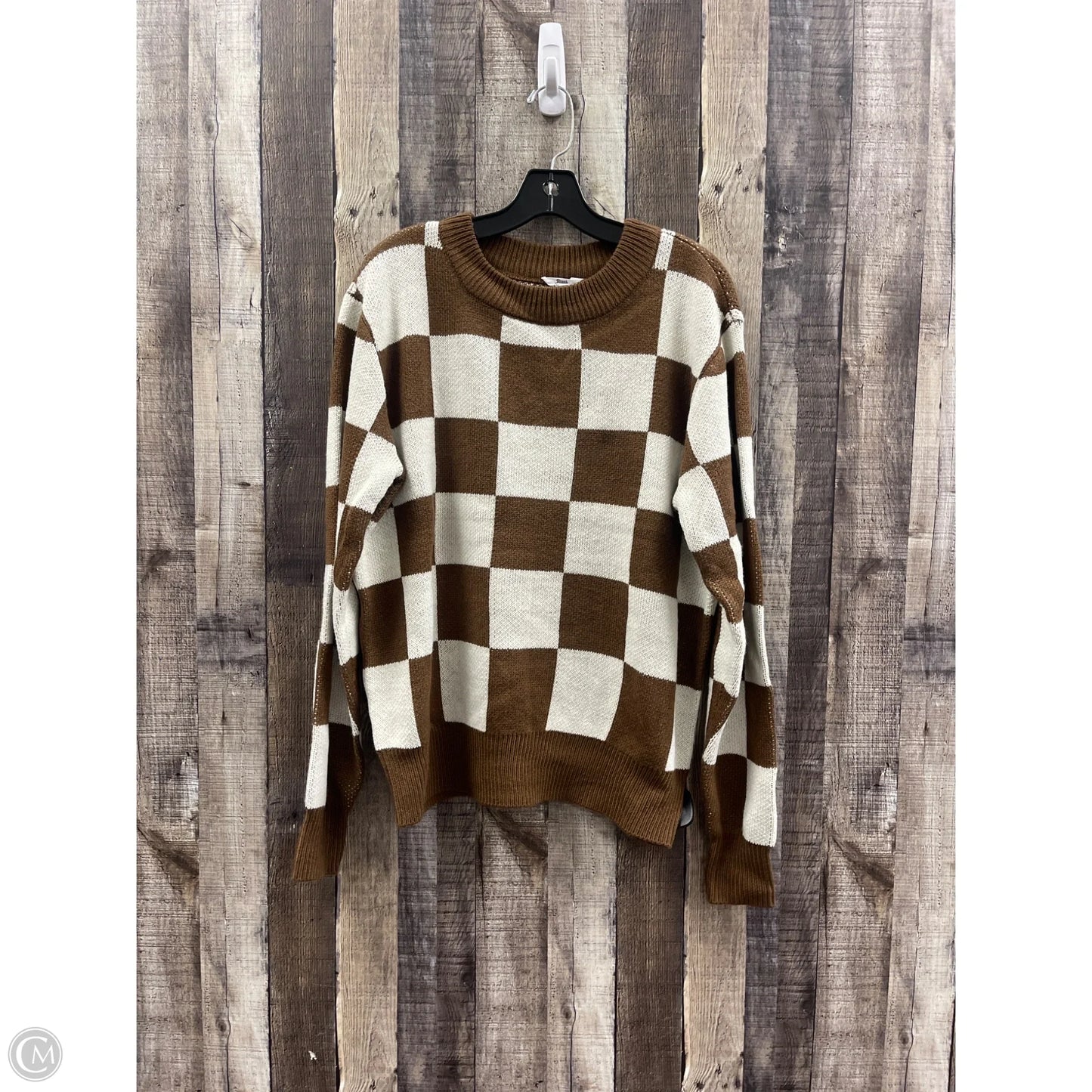 Sweater By Cme In Brown & Cream, Size: M