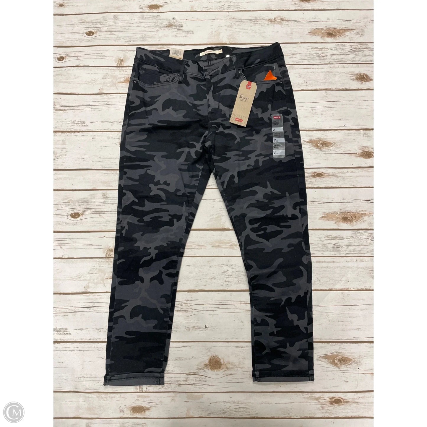 Jeans Skinny By Levis In Camouflage Print, Size: 14