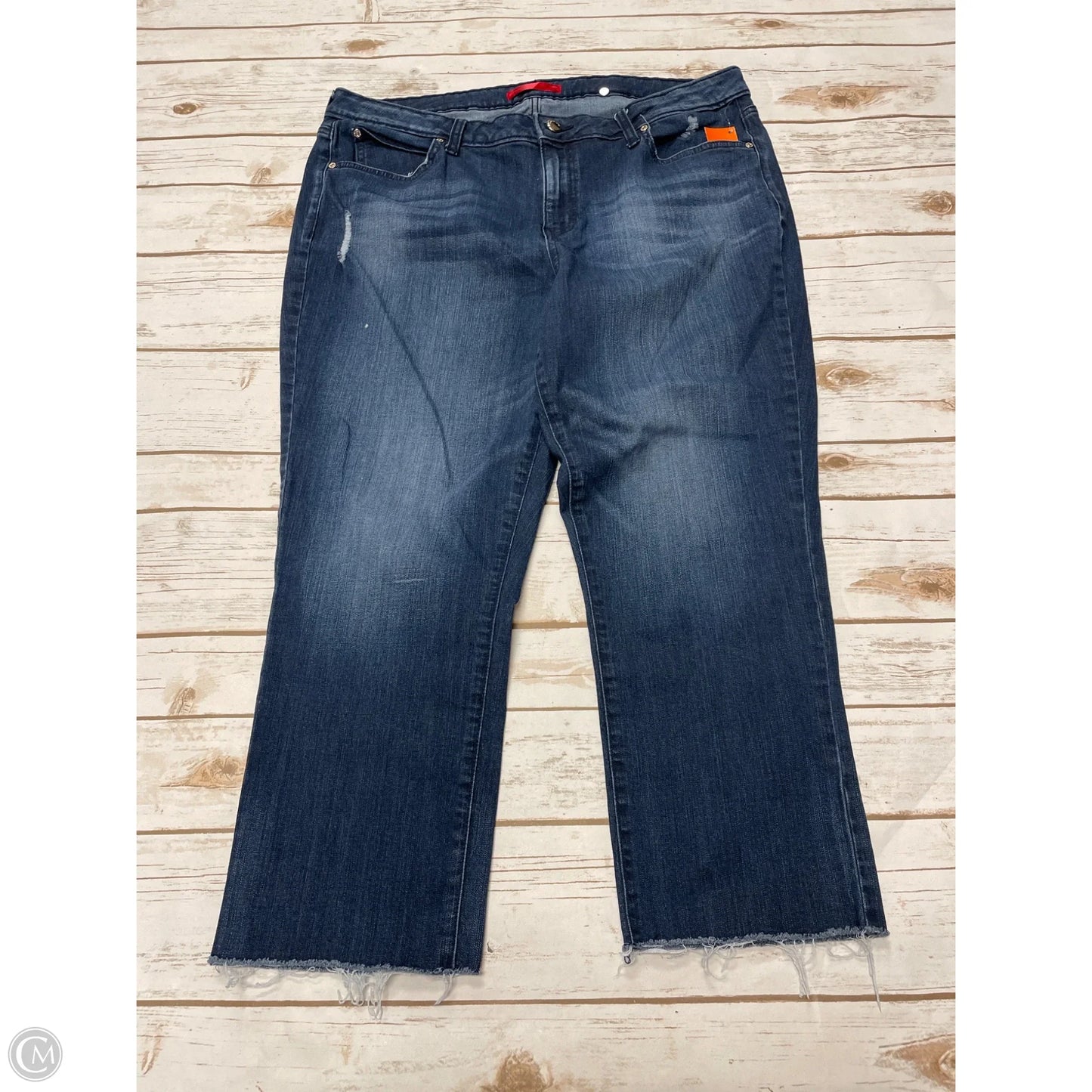 Jeans Straight By Jennifer Lopez In Blue Denim, Size: 18