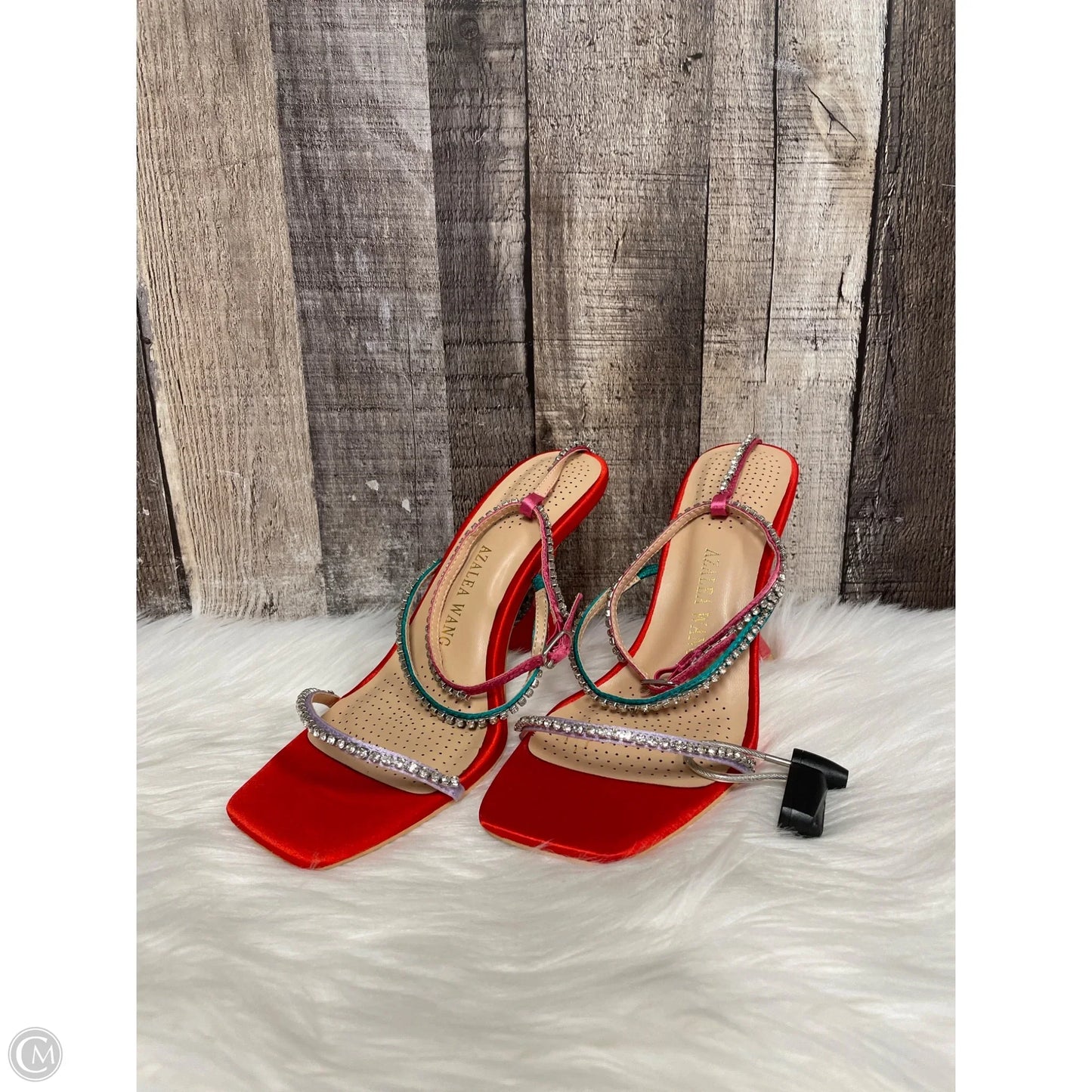 Sandals Heels Block By Clothes Mentor In Red, Size: 8.5
