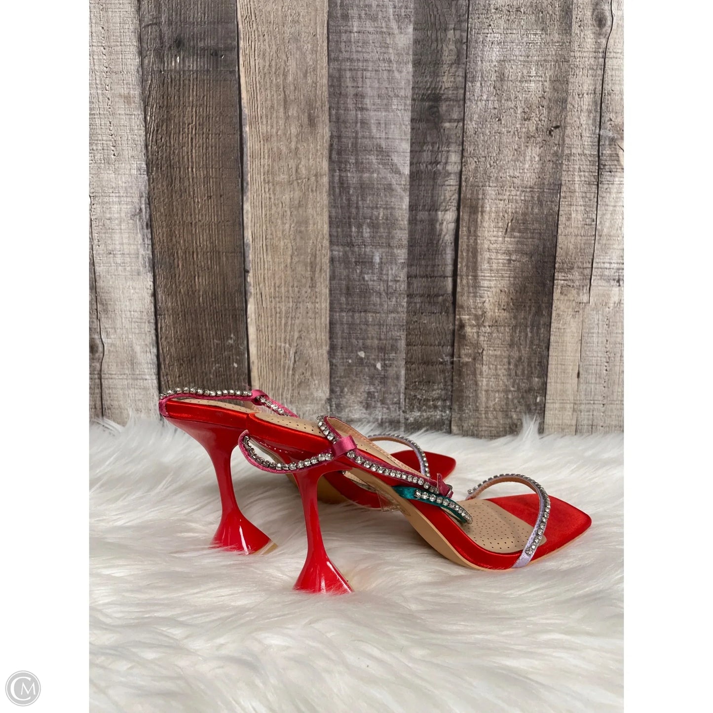 Sandals Heels Block By Clothes Mentor In Red, Size: 8.5
