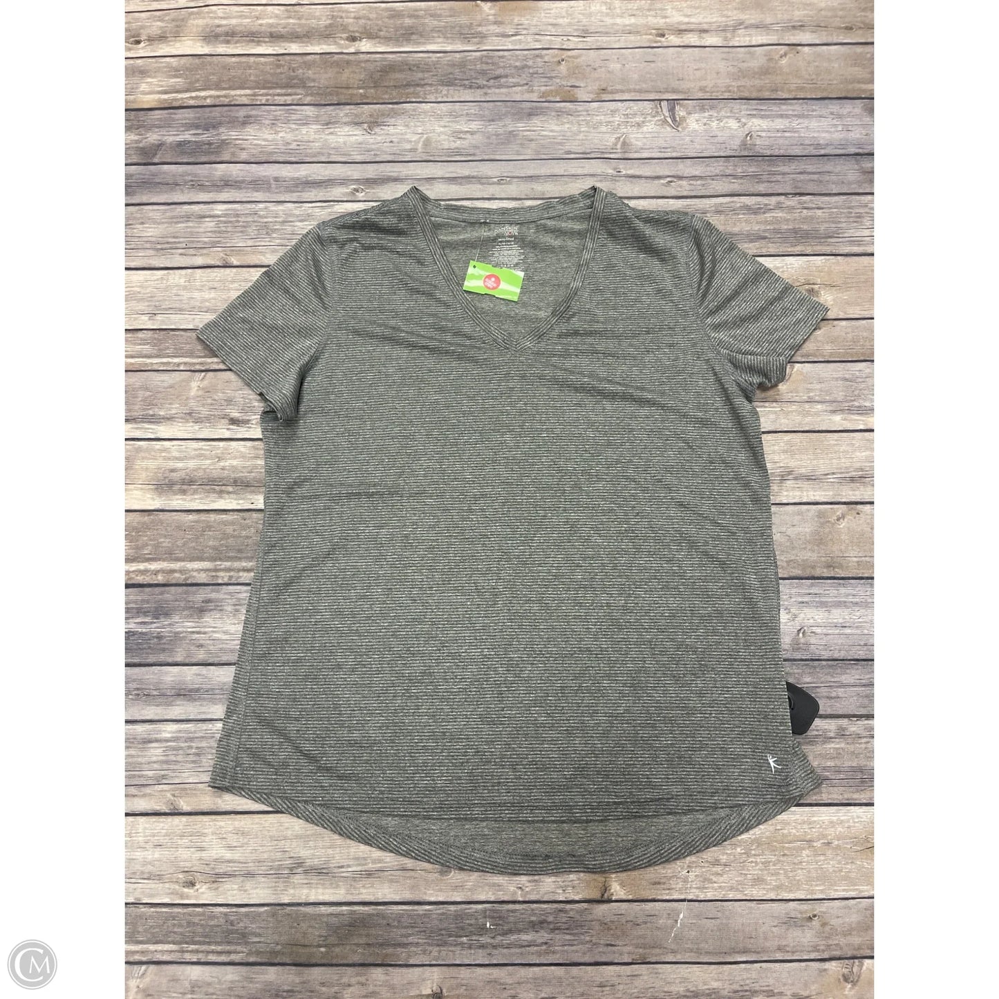 Athletic Top Short Sleeve By Danskin In Grey, Size: Xl