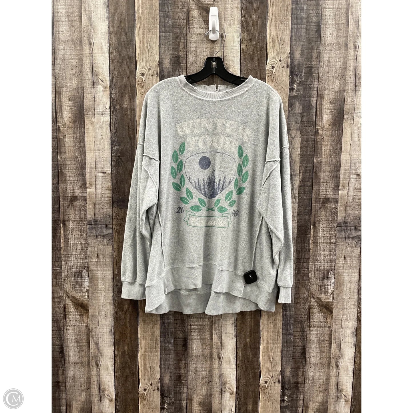 Sweatshirt Collar By Aerie In Grey, Size: L