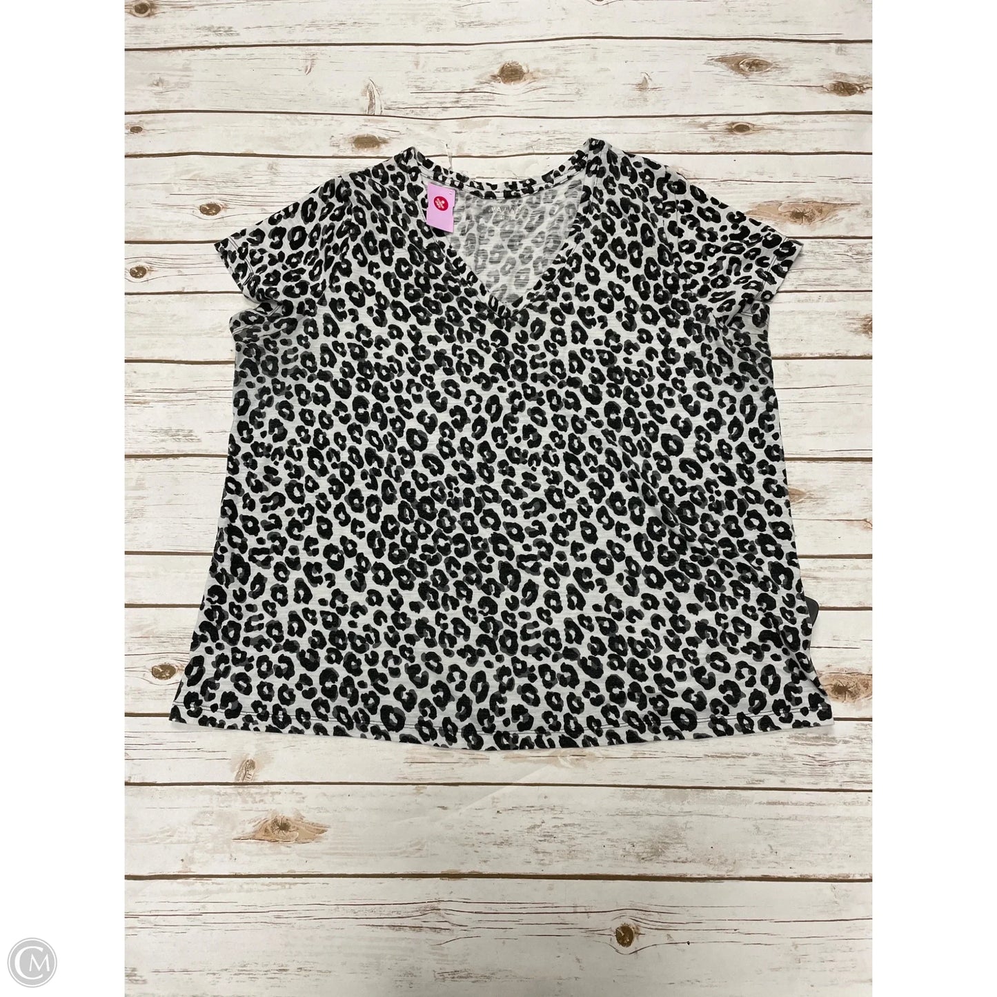 Top Short Sleeve By Ava & Viv In Animal Print, Size: 2x
