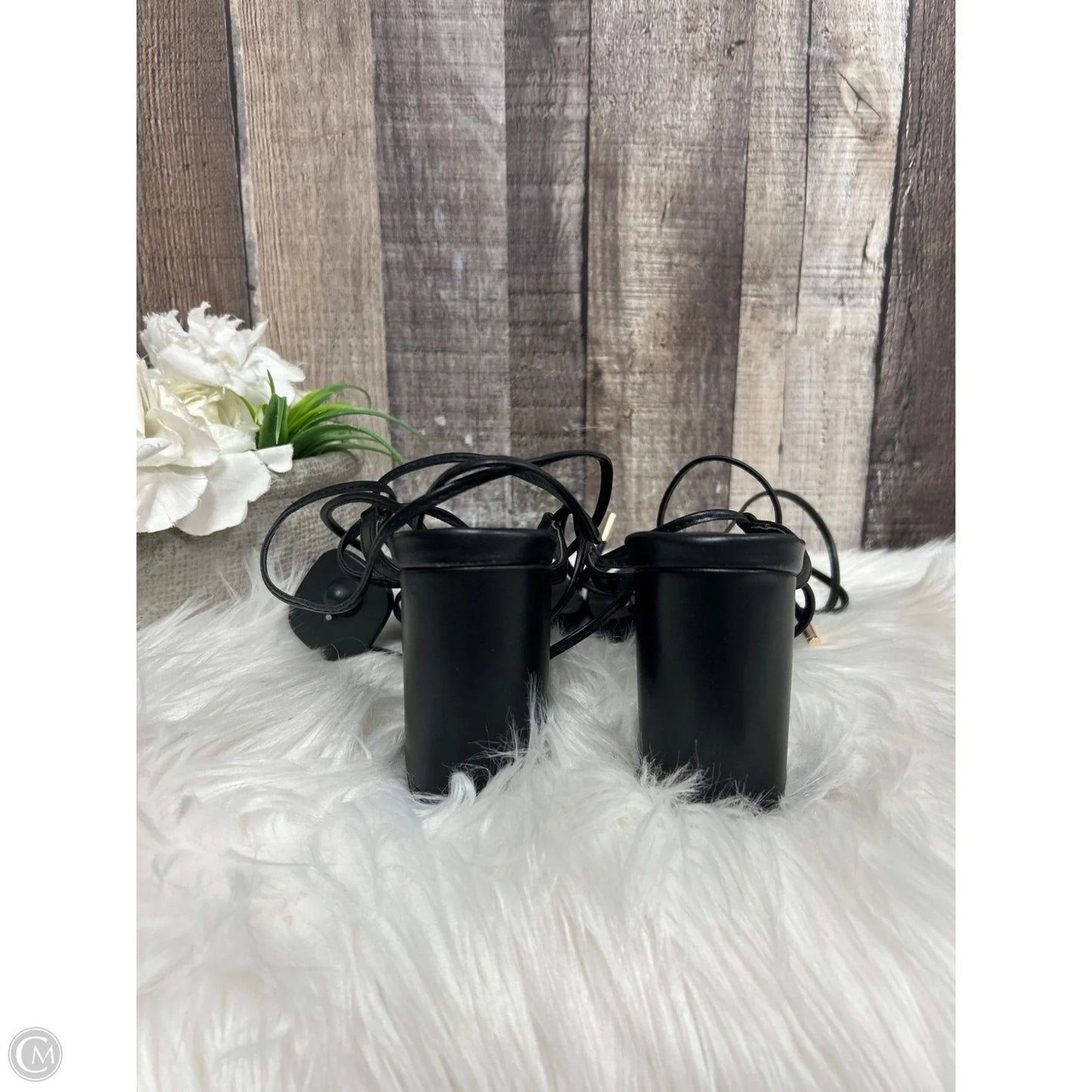 Sandals Heels Block By Lulus In Black, Size: 7.5