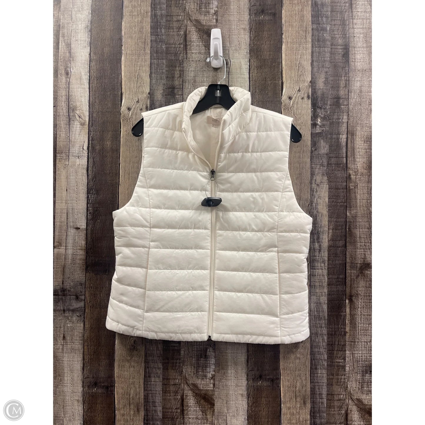 Vest Puffer & Quilted By Loft In Ivory, Size: M