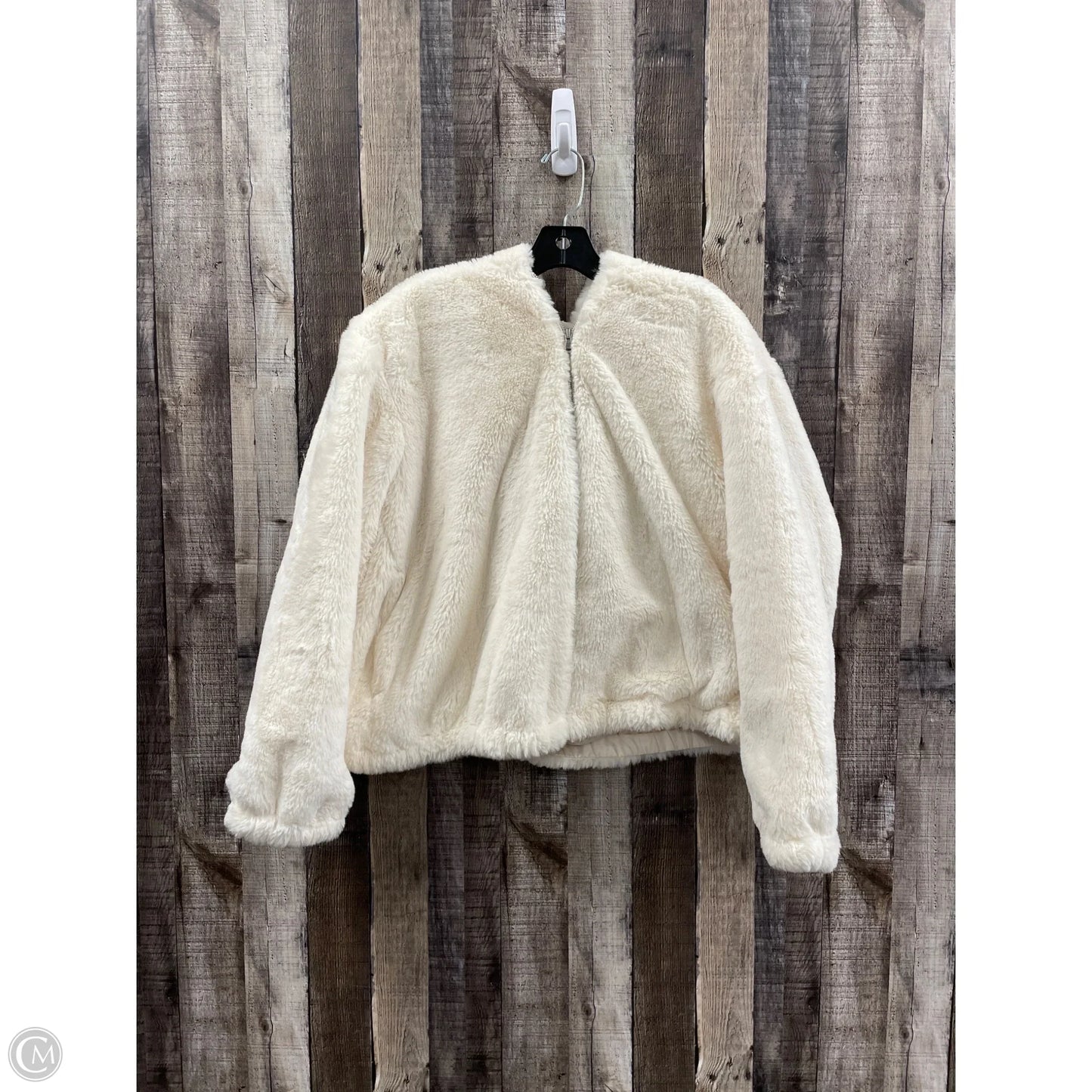 Jacket Faux Fur & Sherpa By Nine West In Cream, Size: Xl