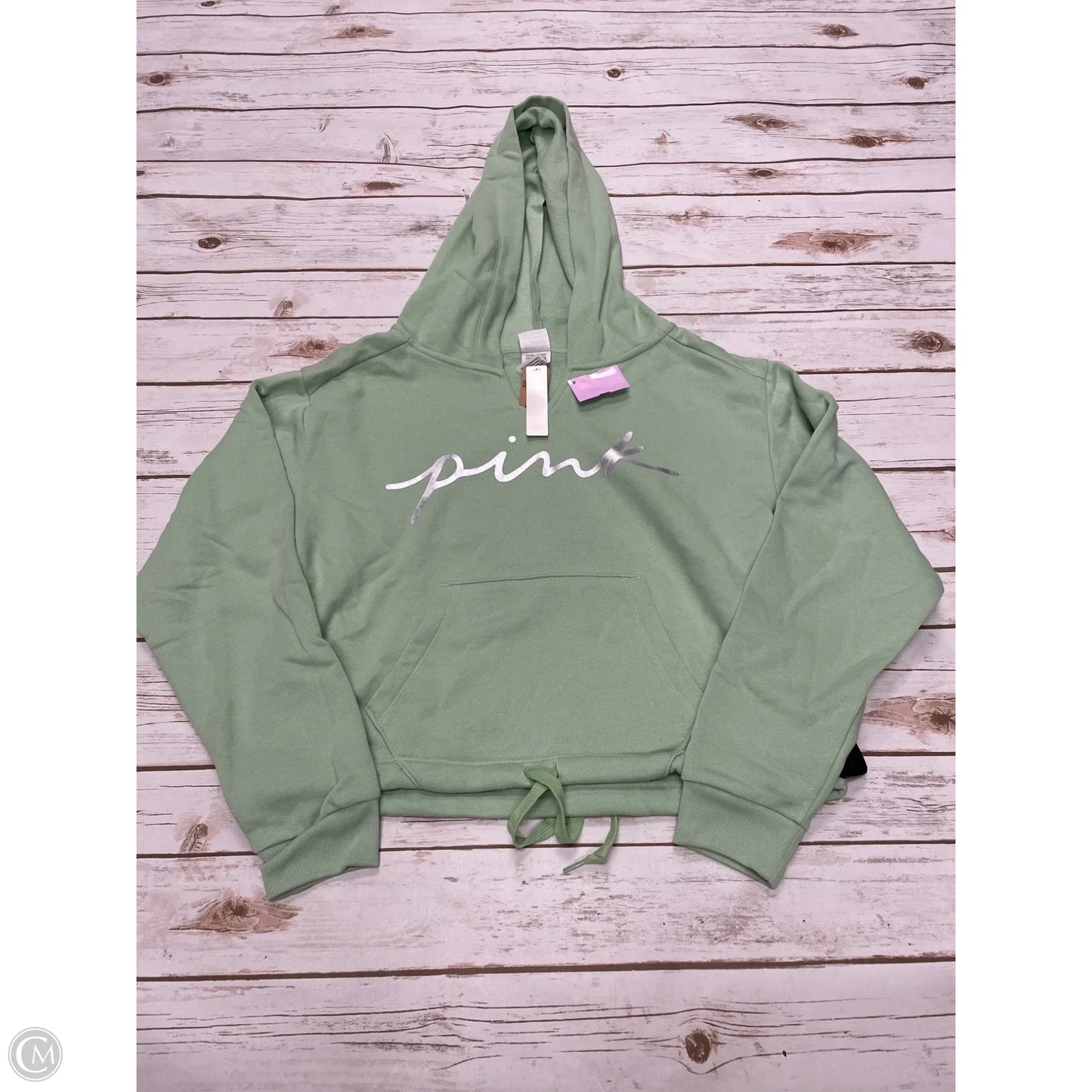 Sweatshirt Hoodie By Pink In Green, Size: Xs