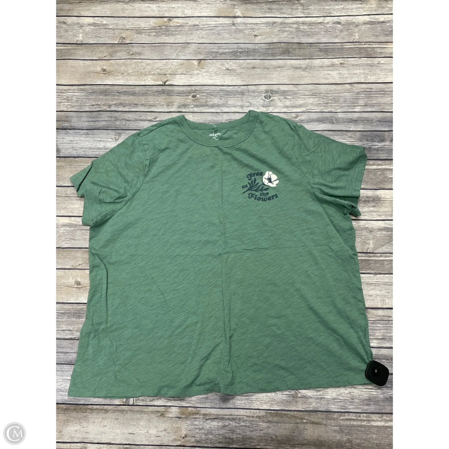 Top Short Sleeve Basic By Old Navy In Green, Size: Xxl