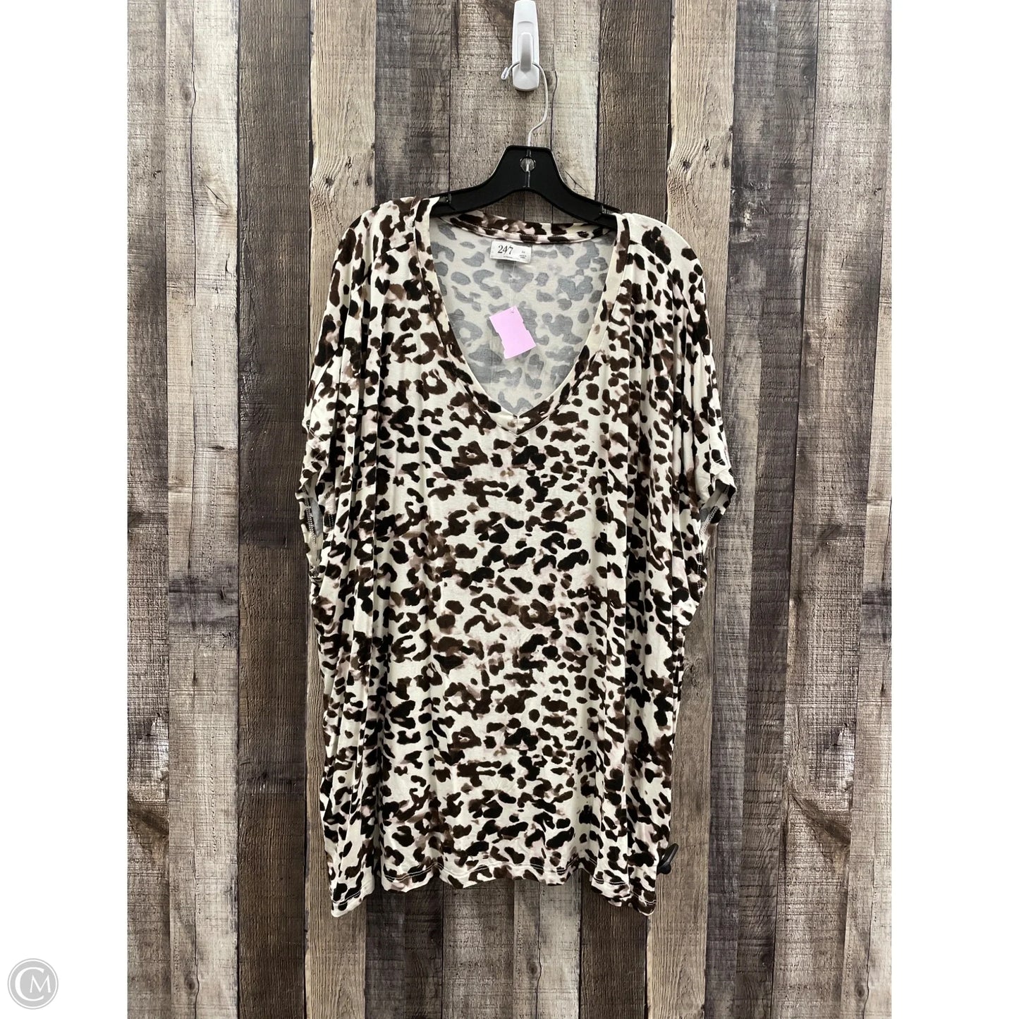 Top Short Sleeve By Maurices In Animal Print, Size: 4x