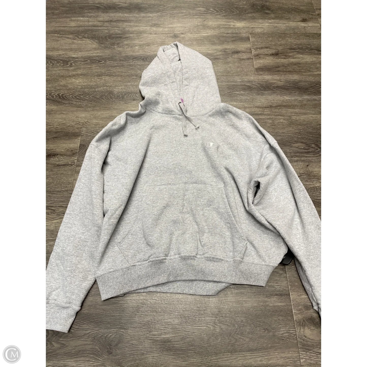 Athletic Sweatshirt Hoodie By Champion In Grey, Size: Xl