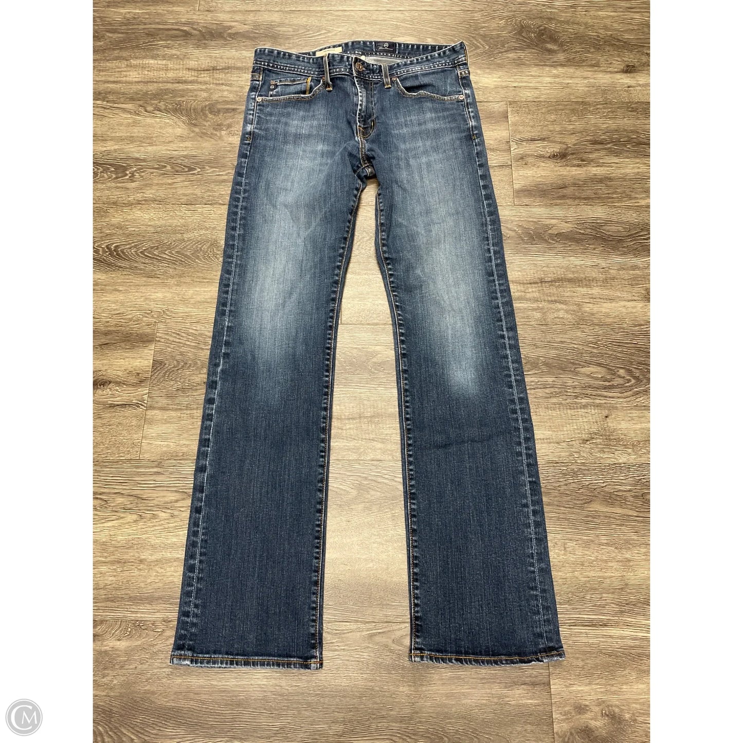 Jeans Straight By Adriano Goldschmied In Blue Denim, Size: 14