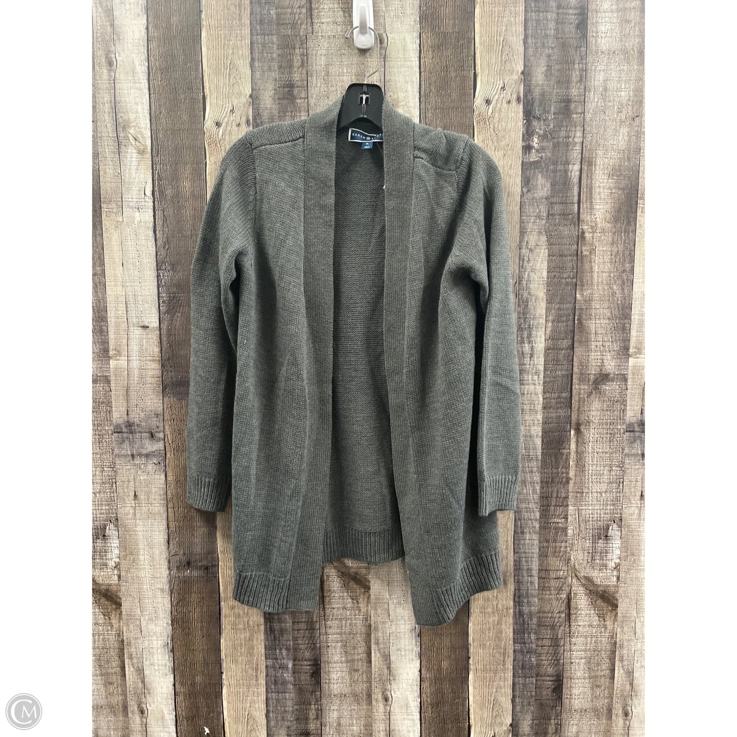 Sweater Cardigan By Karen Scott In Grey, Size: Lp
