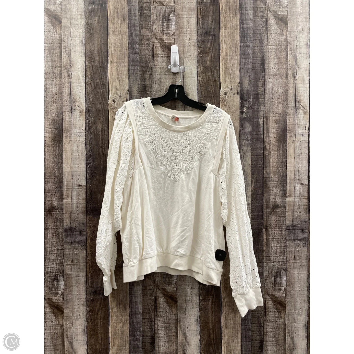 Top Long Sleeve By Pilcro In Ivory, Size: Xl