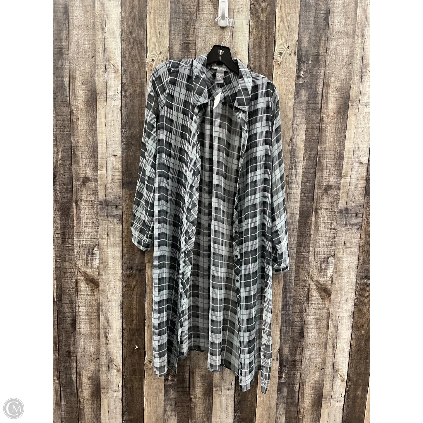 Cardigan By Kate & Mallory In Plaid Pattern, Size: M