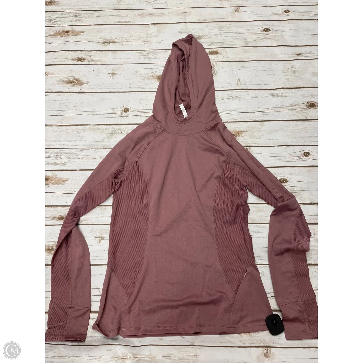 Athletic Top Long Sleeve Hoodie By Fabletics In Mauve, Size: M