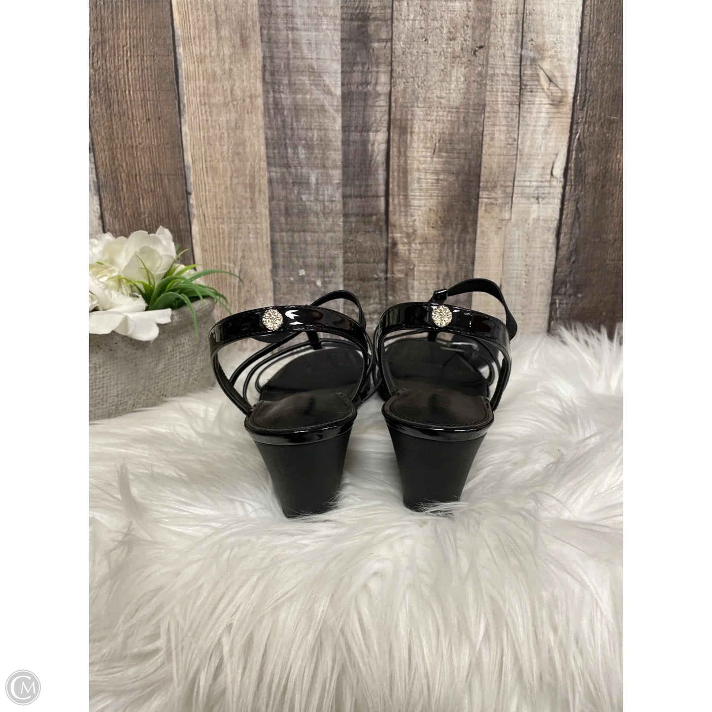 Sandals Heels Wedge By Anne Klein In Black, Size: 11