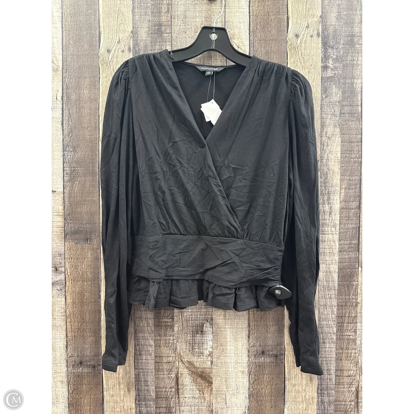 Top Long Sleeve By Banana Republic In Black, Size: S