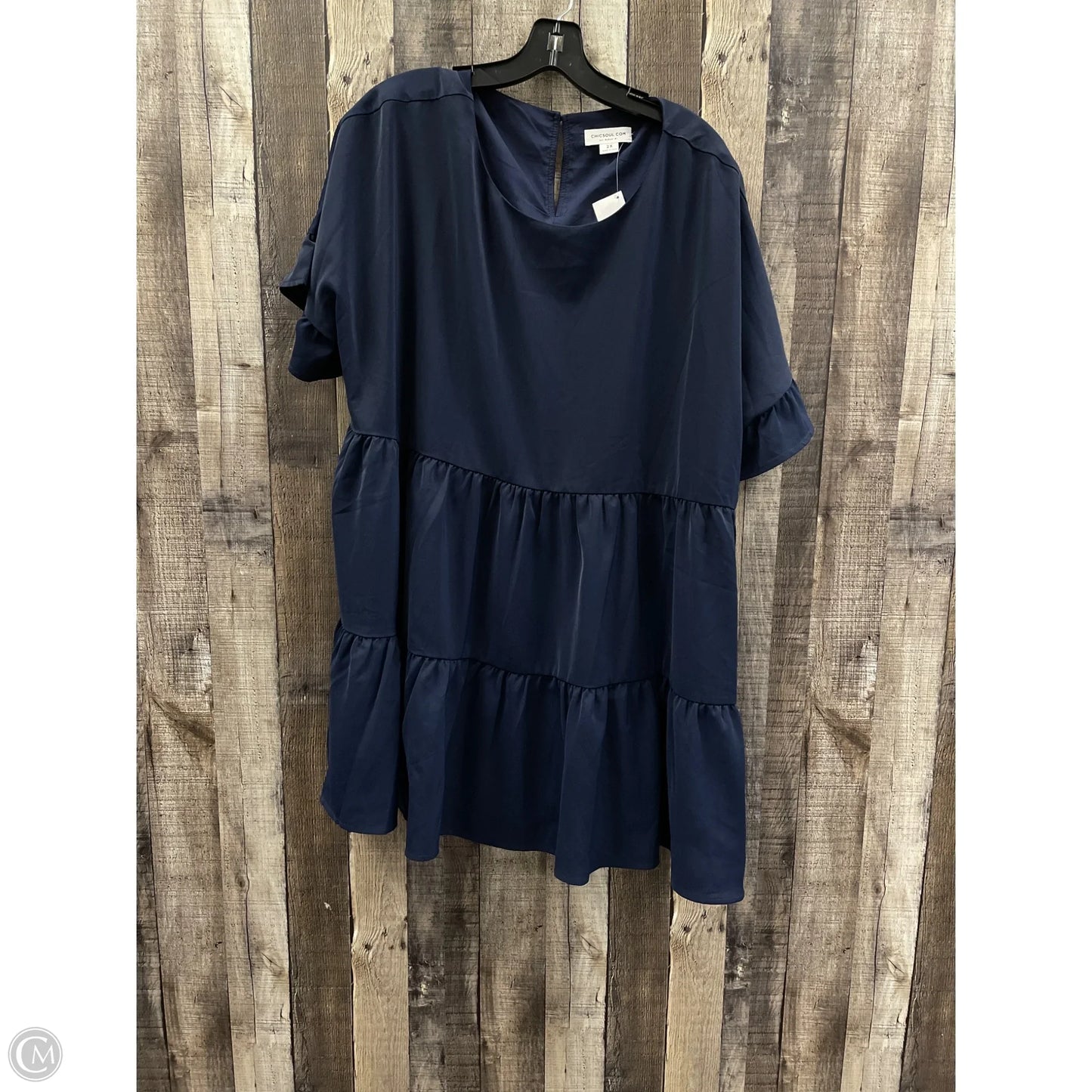 Dress Casual Short By Chicsoul In Navy, Size: 2x