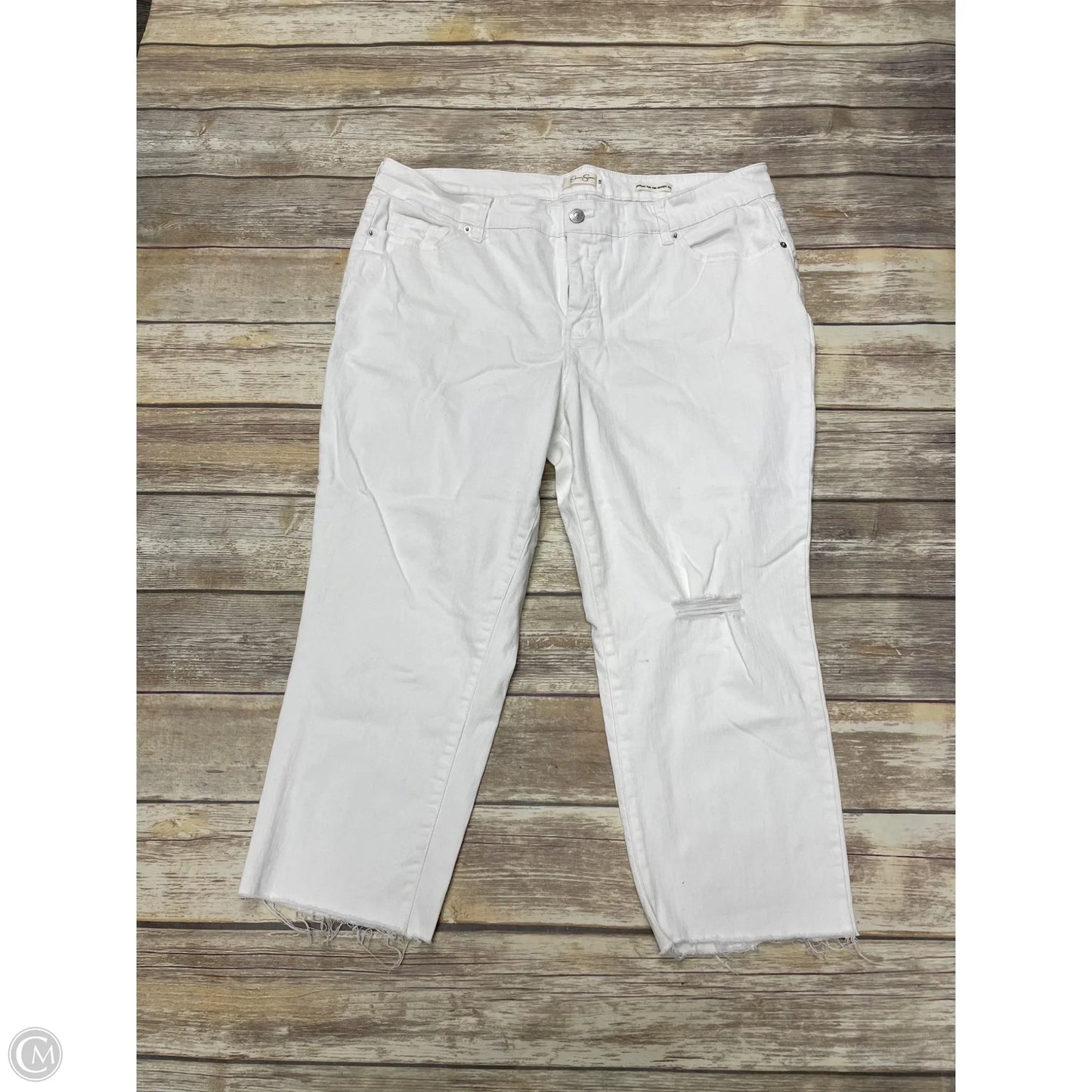 Jeans Straight By Jessica Simpson In White Denim, Size: 18