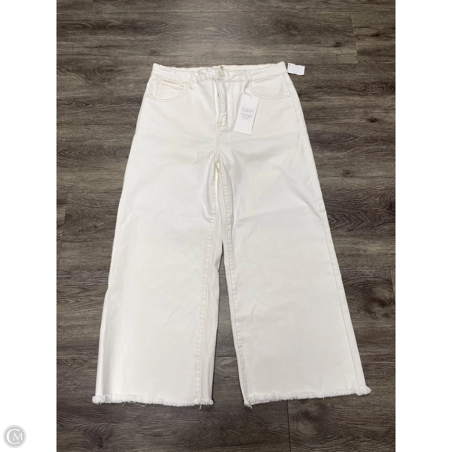 Jeans Wide Leg By Risen In White Denim, Size: 1x
