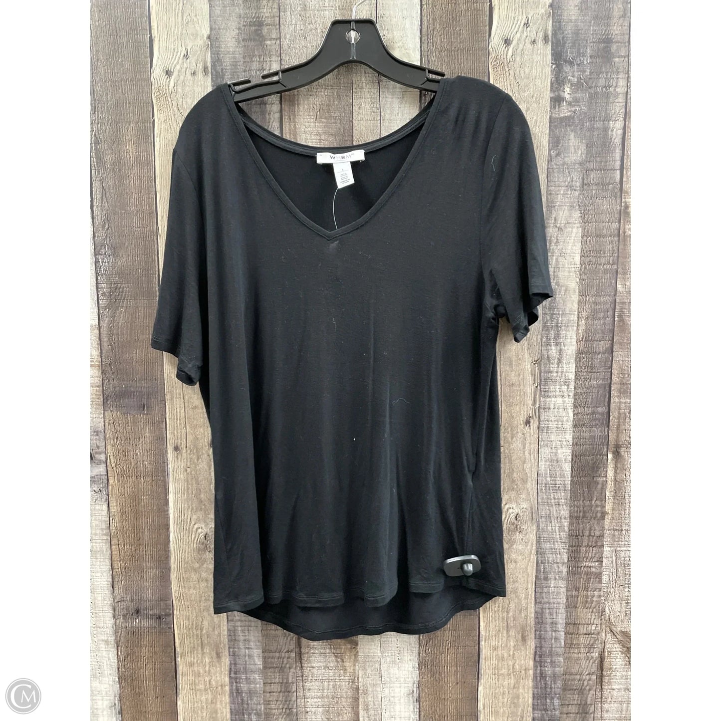 Top Short Sleeve Basic By White House Black Market In Black, Size: L
