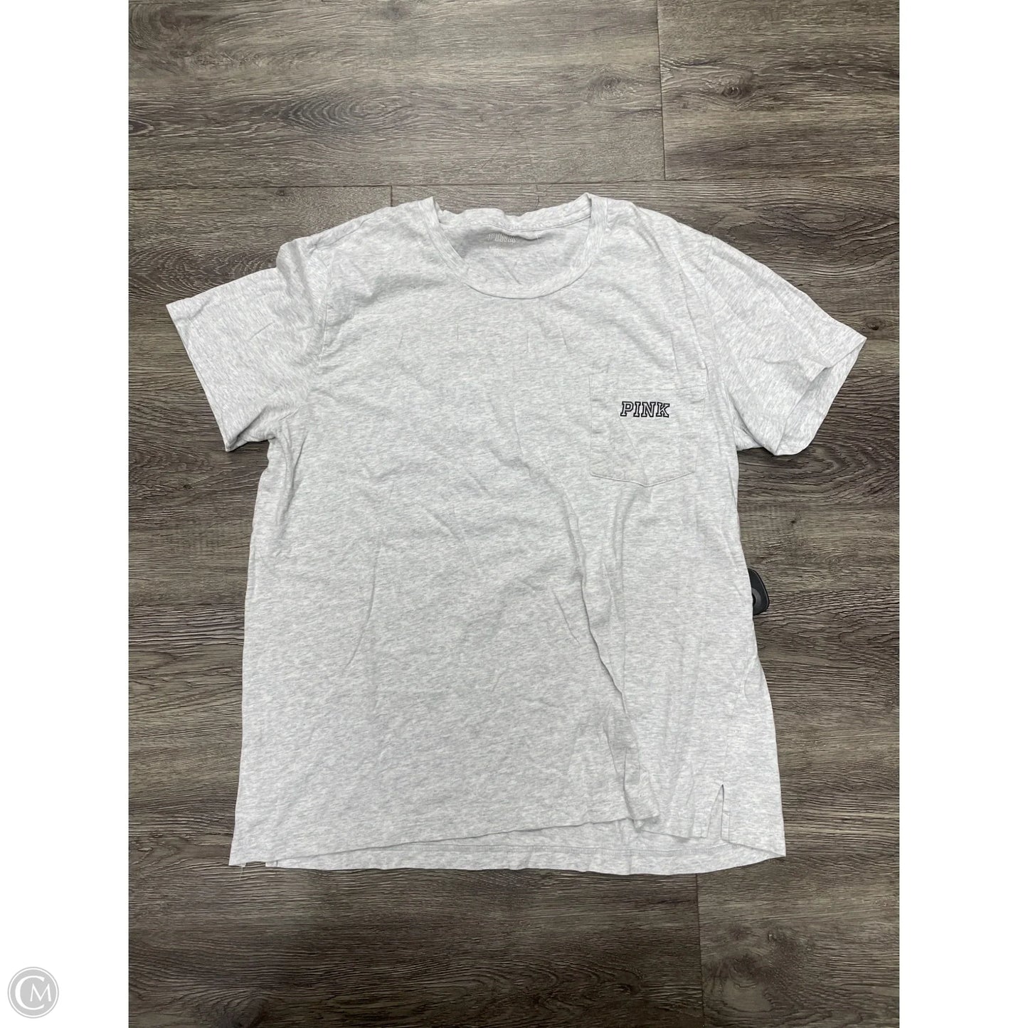 Top Short Sleeve Basic By Pink In Grey, Size: Xl