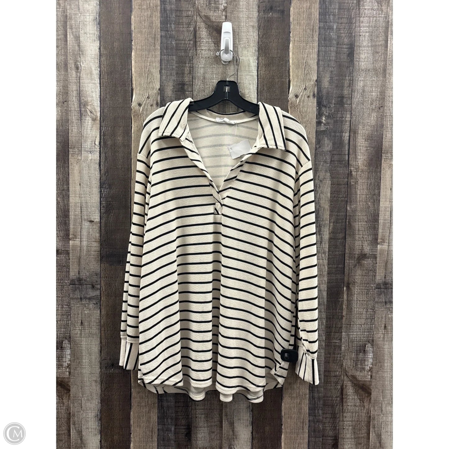 Top Long Sleeve By Jane And Delancey In Striped Pattern, Size: 2x