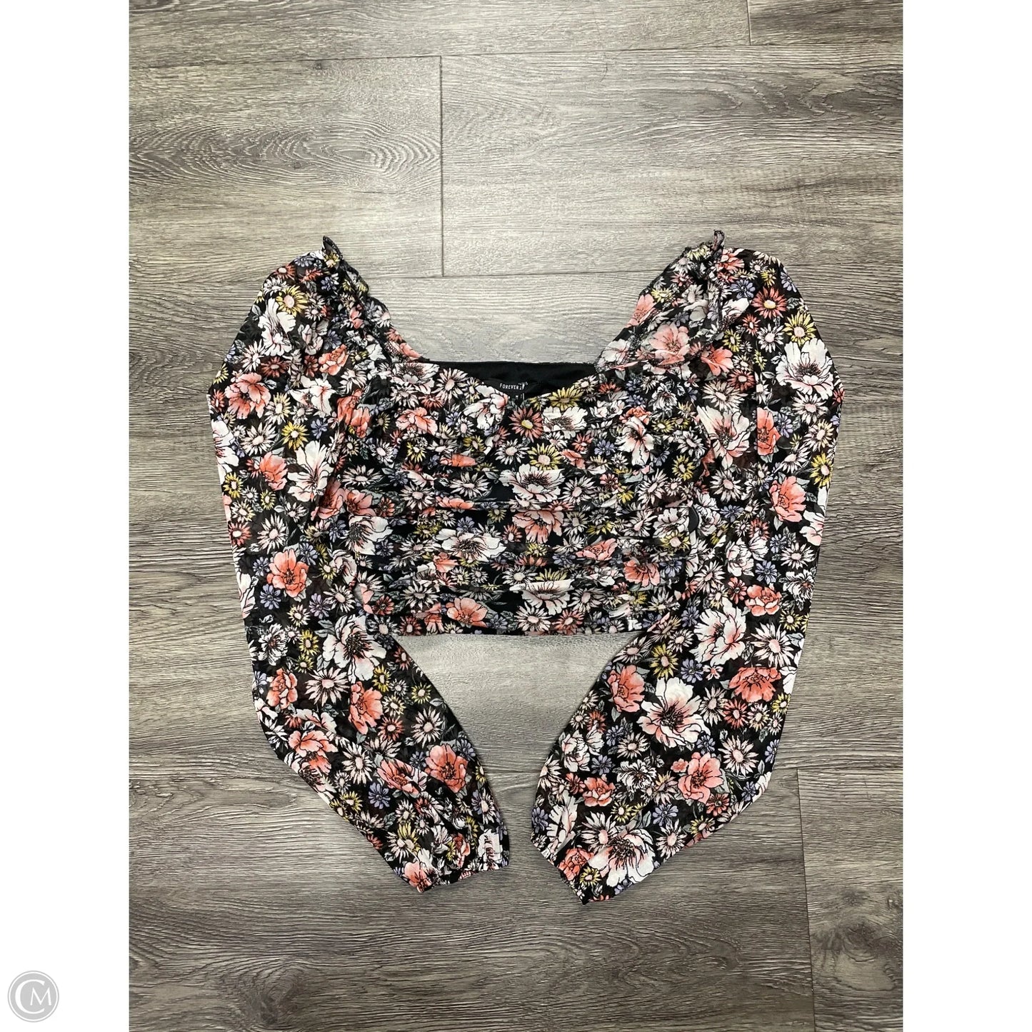 Top Long Sleeve By Forever 21 In Multi-colored, Size: M