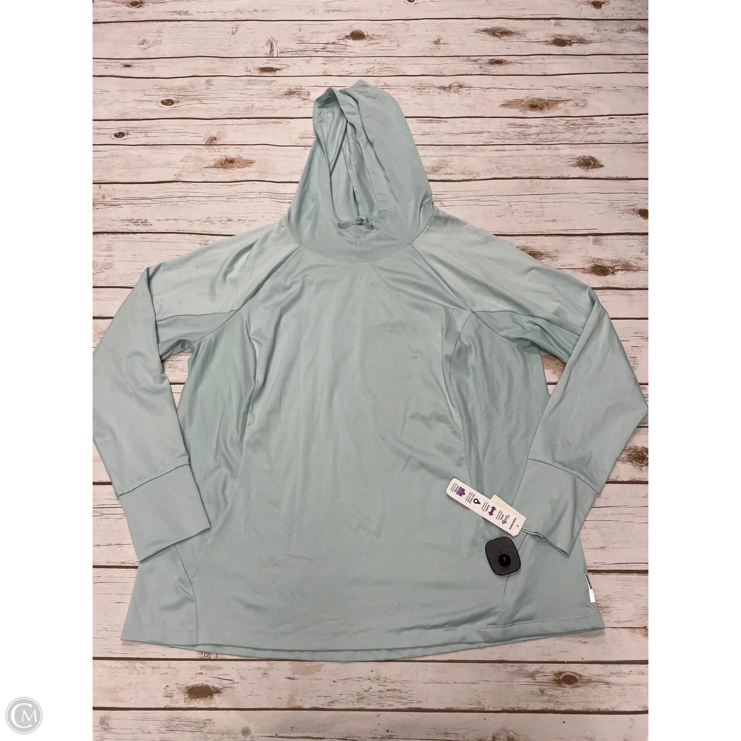 Athletic Top Long Sleeve Collar By Rbx In Blue, Size: 1x