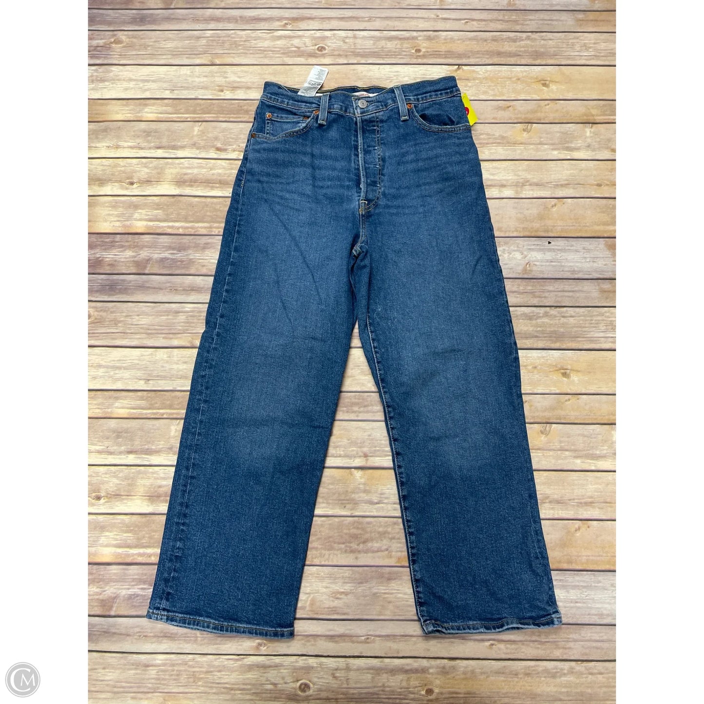 Jeans Straight By Levis In Blue Denim, Size: 8