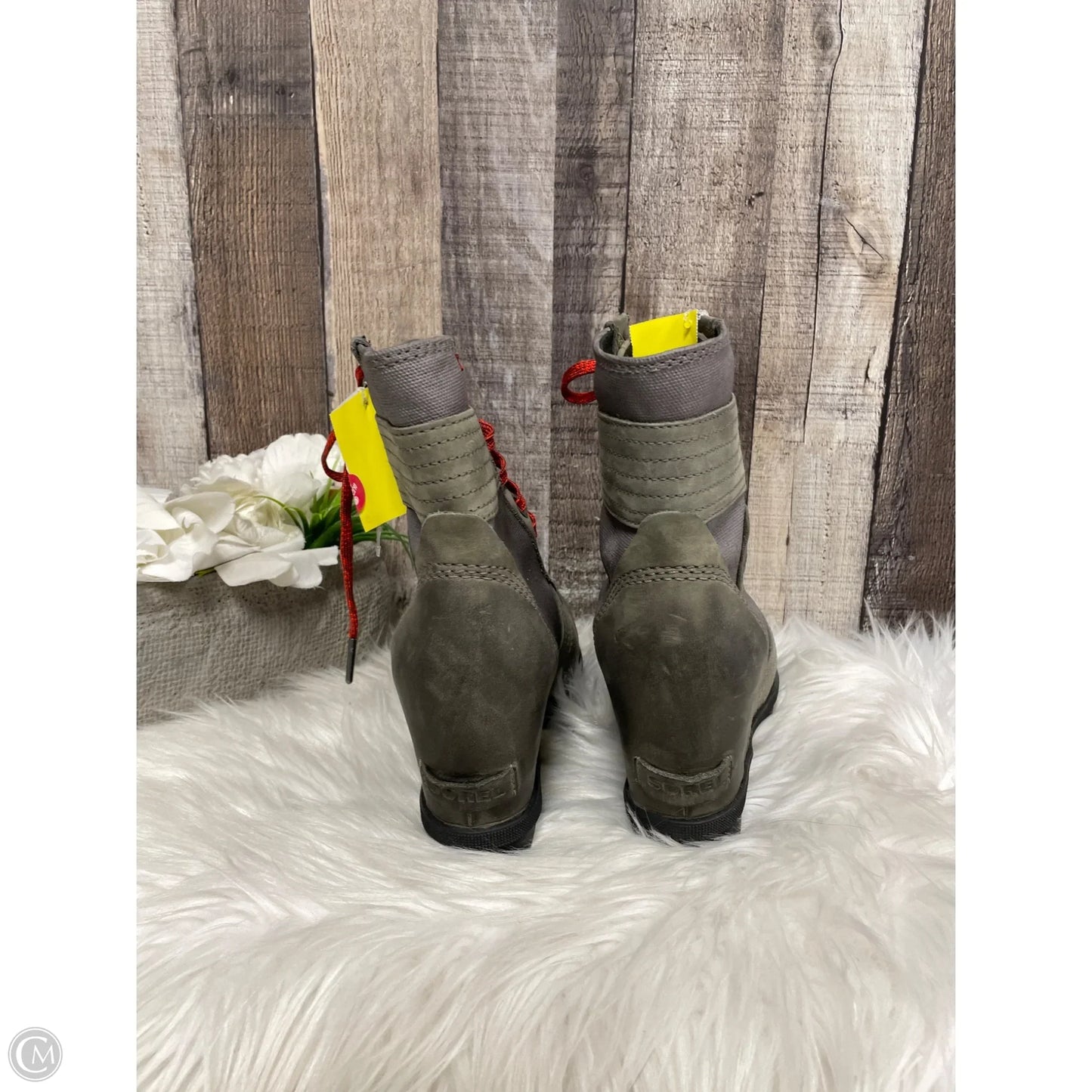 Boots Ankle Heels By Sorel In Green, Size: 8