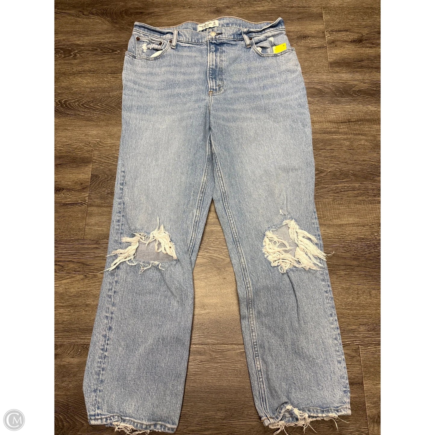 Jeans Straight By Abercrombie And Fitch In Blue Denim, Size: 12