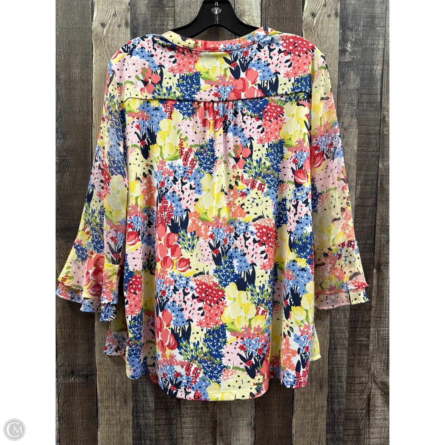 Top 3/4 Sleeve By Charter Club In Floral Print, Size: Xlp