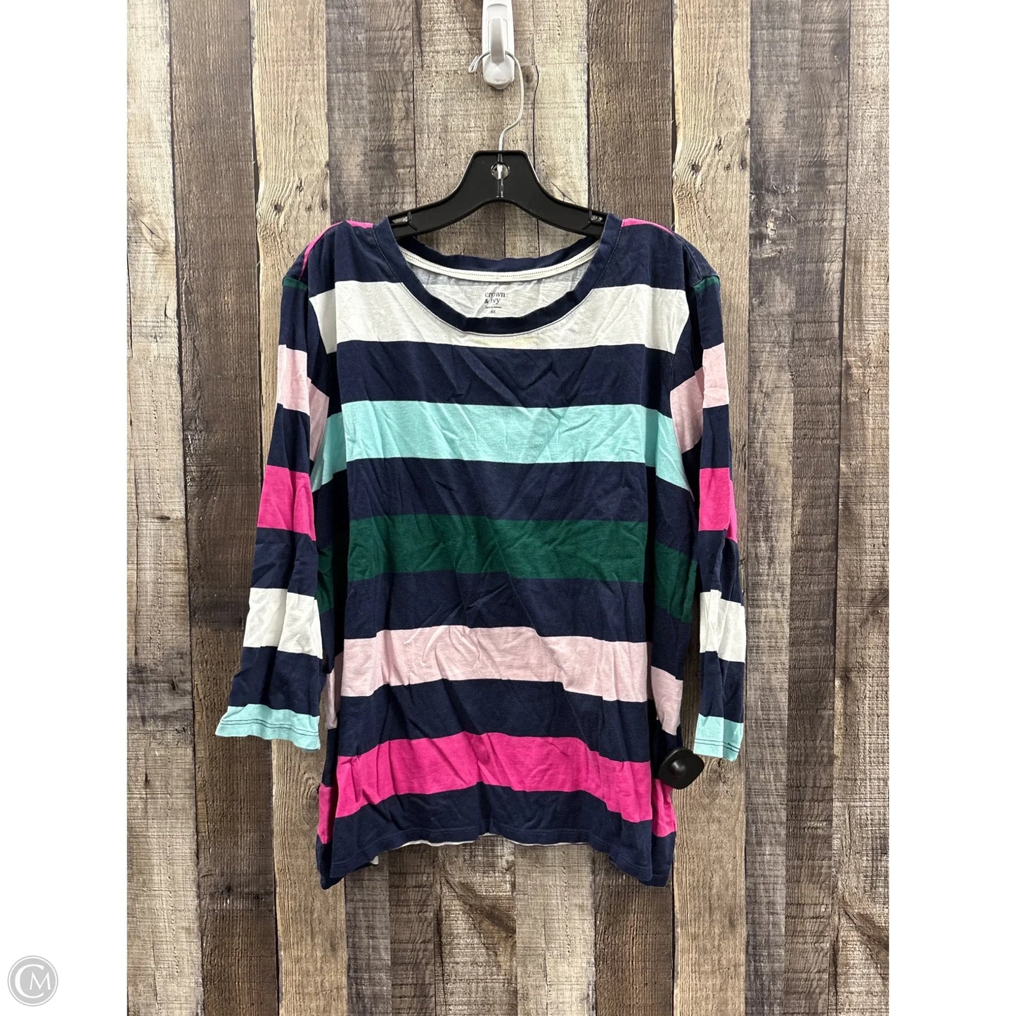 Top 3/4 Sleeve By Crown And Ivy In Multi-colored, Size: 4x