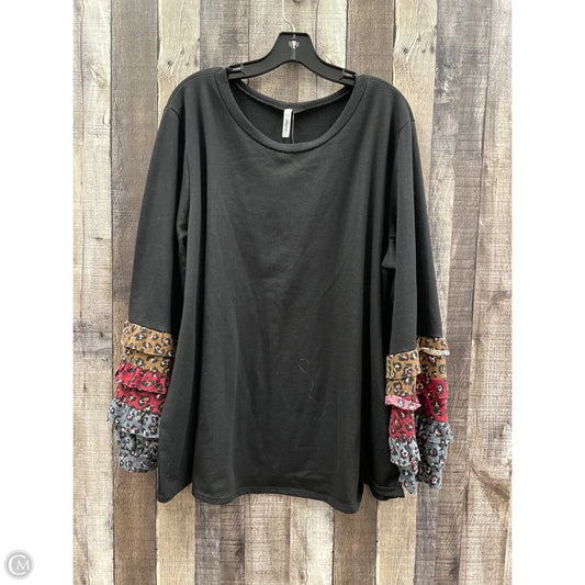 Top Long Sleeve By Cme In Black, Size: 3x